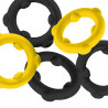 Oxballs Lot de 5 Cockrings Spinner 25 mm Noir-Jaune